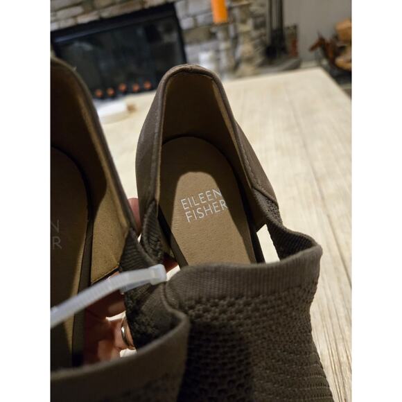 Eileen Fisher Women's Vero Cuoio Brown Knit Block-Heel Sandals Size 6.5 - Picture 4 of 5